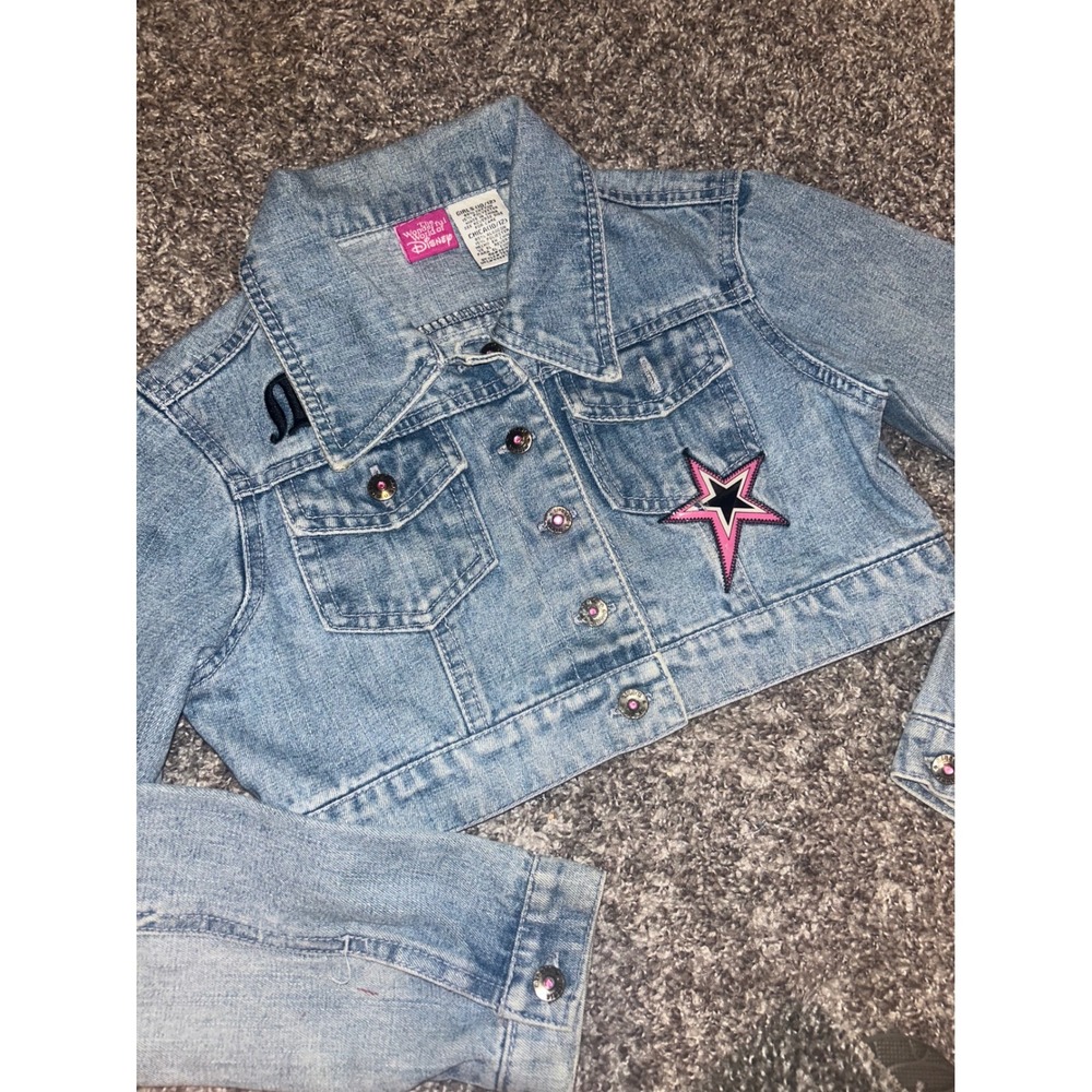 Wonderful world of disney Minnie Mouse Girls Denim cropped jacket  10/12